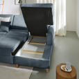 ECKSOFA Blau Flachgewebe  - Blau/Buchefarben, KONVENTIONELL, Holz/Textil (241/166cm) - Carryhome