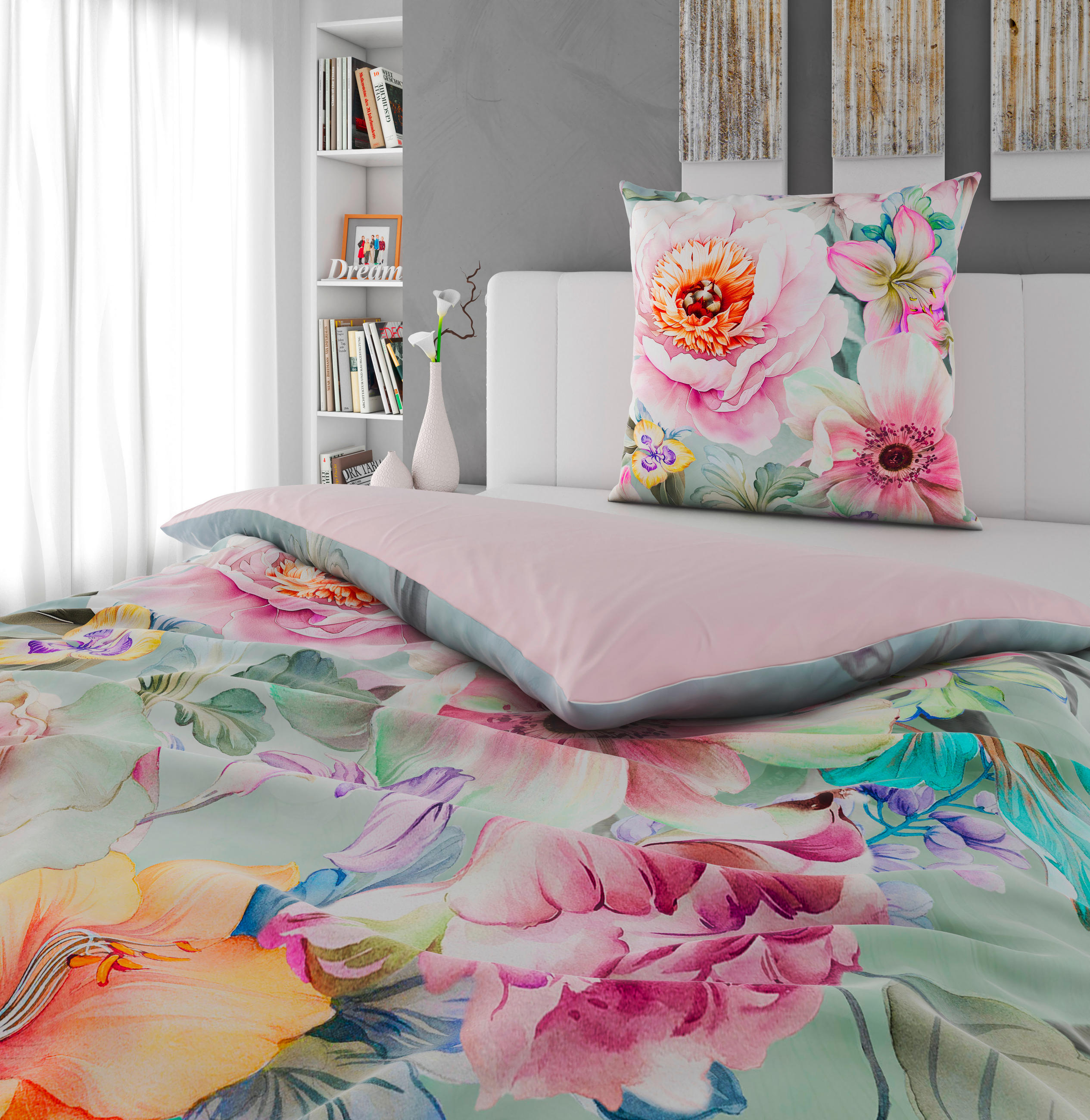 WENDEBETTWÄSCHE Satin 135/200 cm  - Rosa, MODERN, Textil (135/200cm) - Bio:Vio