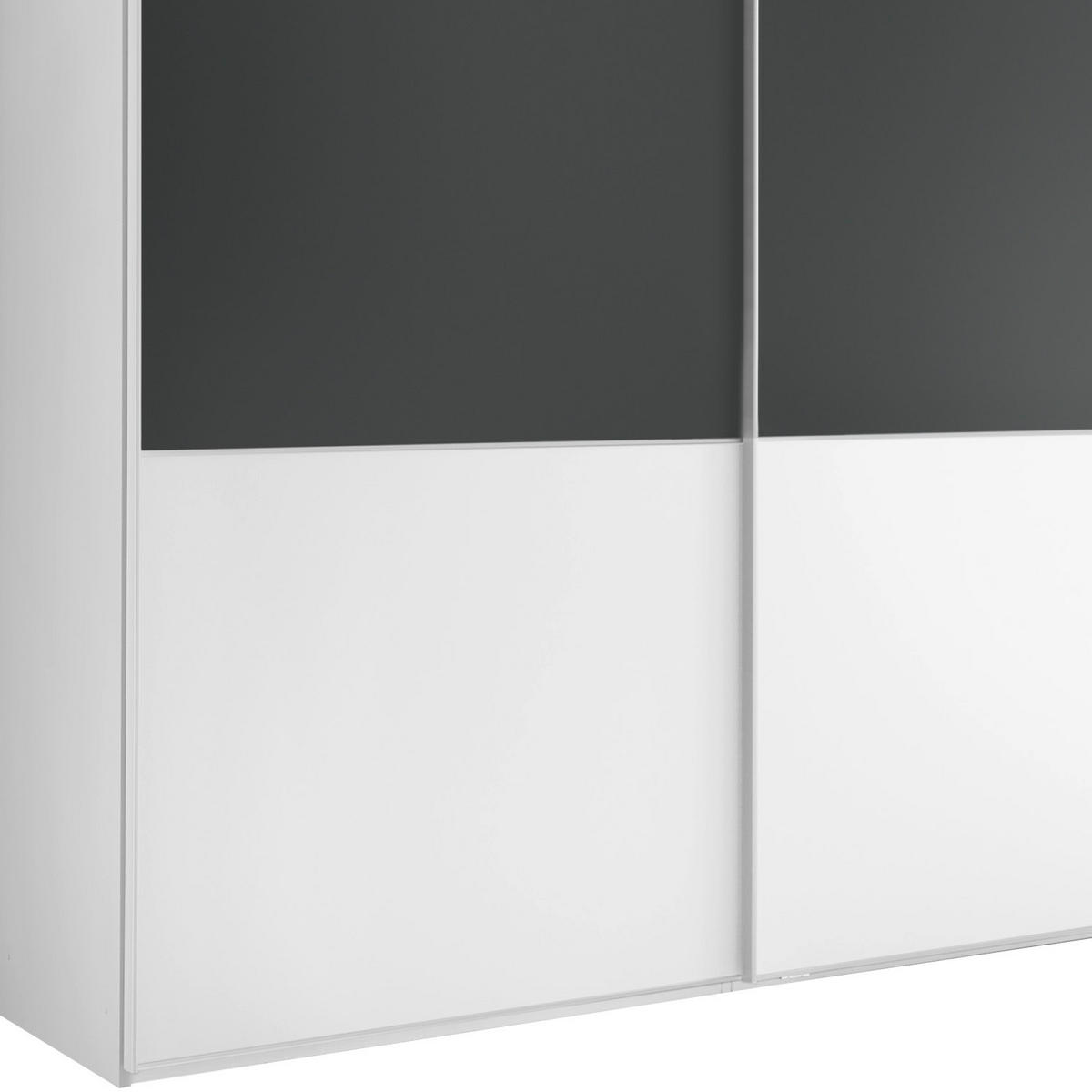 SCHWEBETÜRENSCHRANK in Anthrazit, Weiss  - Weiss/Anthrazit, Design (298/222/68cm) - MID.YOU