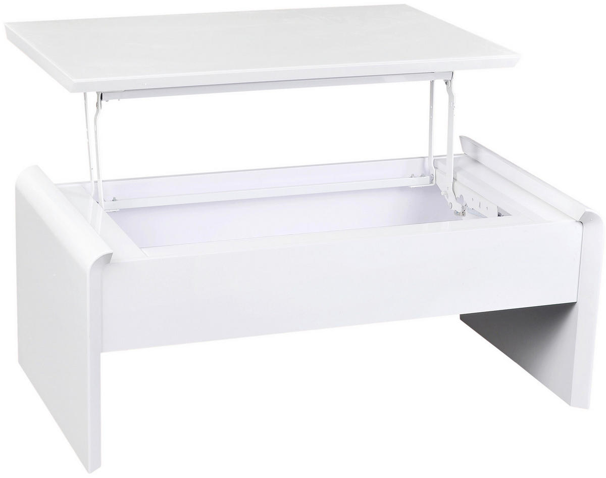 KLUB STOLIĆ bijela  staklo, drvni materijal  - bijela, Design, staklo/drvni materijal (110/60/45-71cm) - Xora