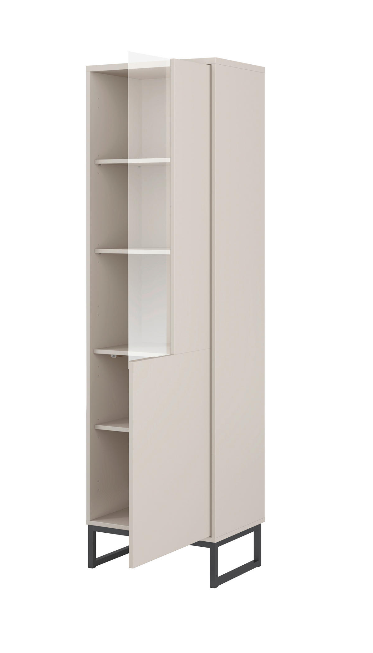 VITRINE Kaschmir  - Kaschmir/Schwarz, Design, Glas/Holzwerkstoff (53,4/180,7/36,5cm) - MID.YOU
