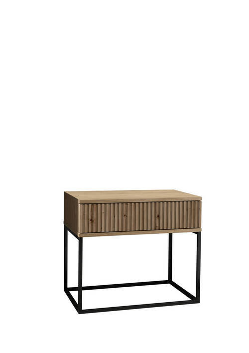 NOPTIERĂ in negru, stejar Artisan  - stejar Artisan/negru, Modern, metal/material pe bază de lemn (60/52/38,5cm)
