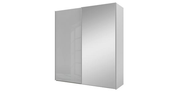 SCHWEBETÜRENSCHRANK 200/223/69 cm 2-türig Grau - Alufarben/Grau, KONVENTIONELL, Glas/Holzwerkstoff (200/223/69cm) - Novel