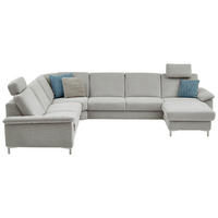 WOHNLANDSCHAFT Chenille Silberfarben, Hellgrau  - Silberfarben/Hellgrau, Design, Textil/Metall (265/333/170cm) - Dieter Knoll