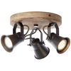 DECKENLEUCHTE  28/13 cm    - Hellbraun/Schwarz, Natur, Holz/Metall (28/13cm) - Brilliant
