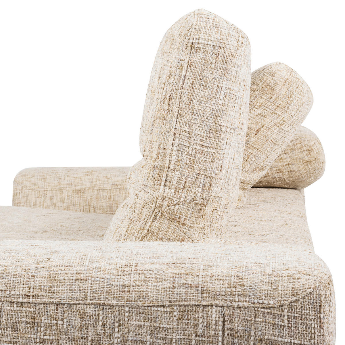 ECKSOFA PORTLAND in Struktur Beige Kopfteilverstellung  295/187 cm  - Chromfarben/Beige, Design, Holz/Textil (295/187cm) - Livetastic