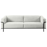 3-SITZER-SOFA in Cord Hellgrau  - Hellgrau/Schwarz, Design, Textil/Metall (236/67/96cm) - Johann Jakob