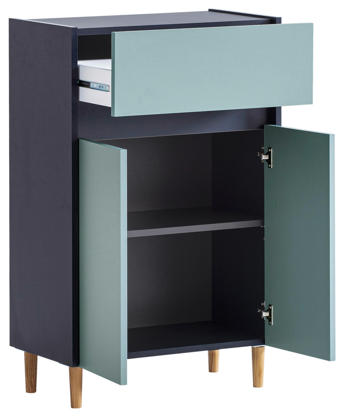 UNTERSCHRANK 56,9/90,3/33,0 cm   - Eschefarben/Dunkelblau, MODERN, Holz/Holzwerkstoff (56,9/90,3/33,0cm) - MID.YOU