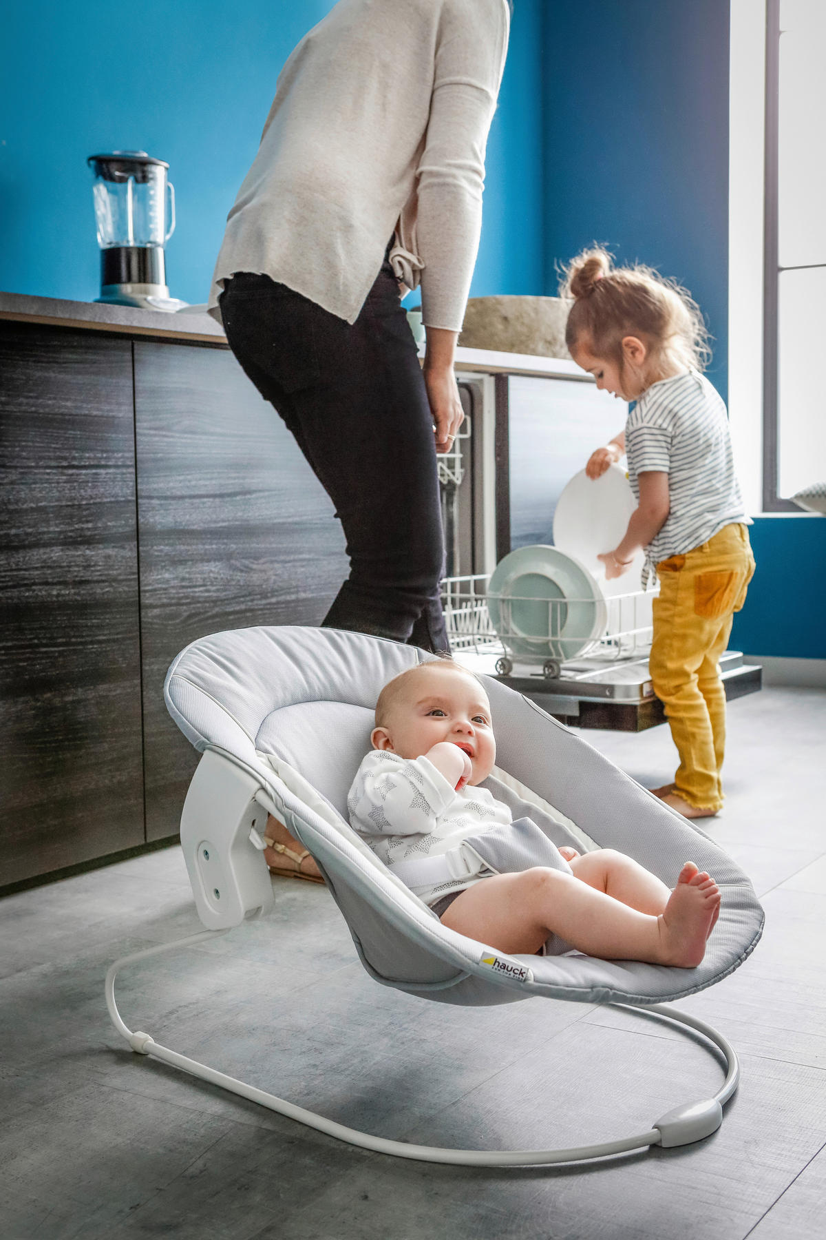 WIPPE ALPHA BOUNCER   - Weiß/Grau, KONVENTIONELL, Textil (66/49/45cm) - Hauck