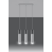 HÄNGELEUCHTE BORGIO 45/6/90 cm   - Weiß/Grau, Design, Stein/Metall (45/6/90cm)