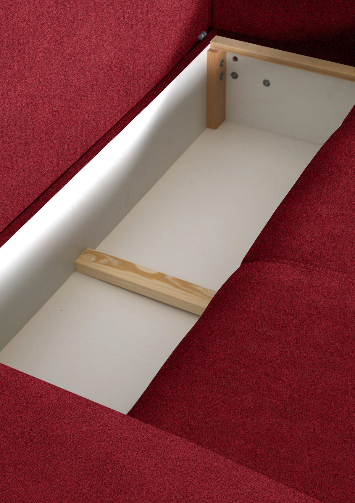 HÖRNSOFFA i flatväv mörkröd  - mörkröd/silver, Klassisk, trä/textil (273/192cm) - MID.YOU