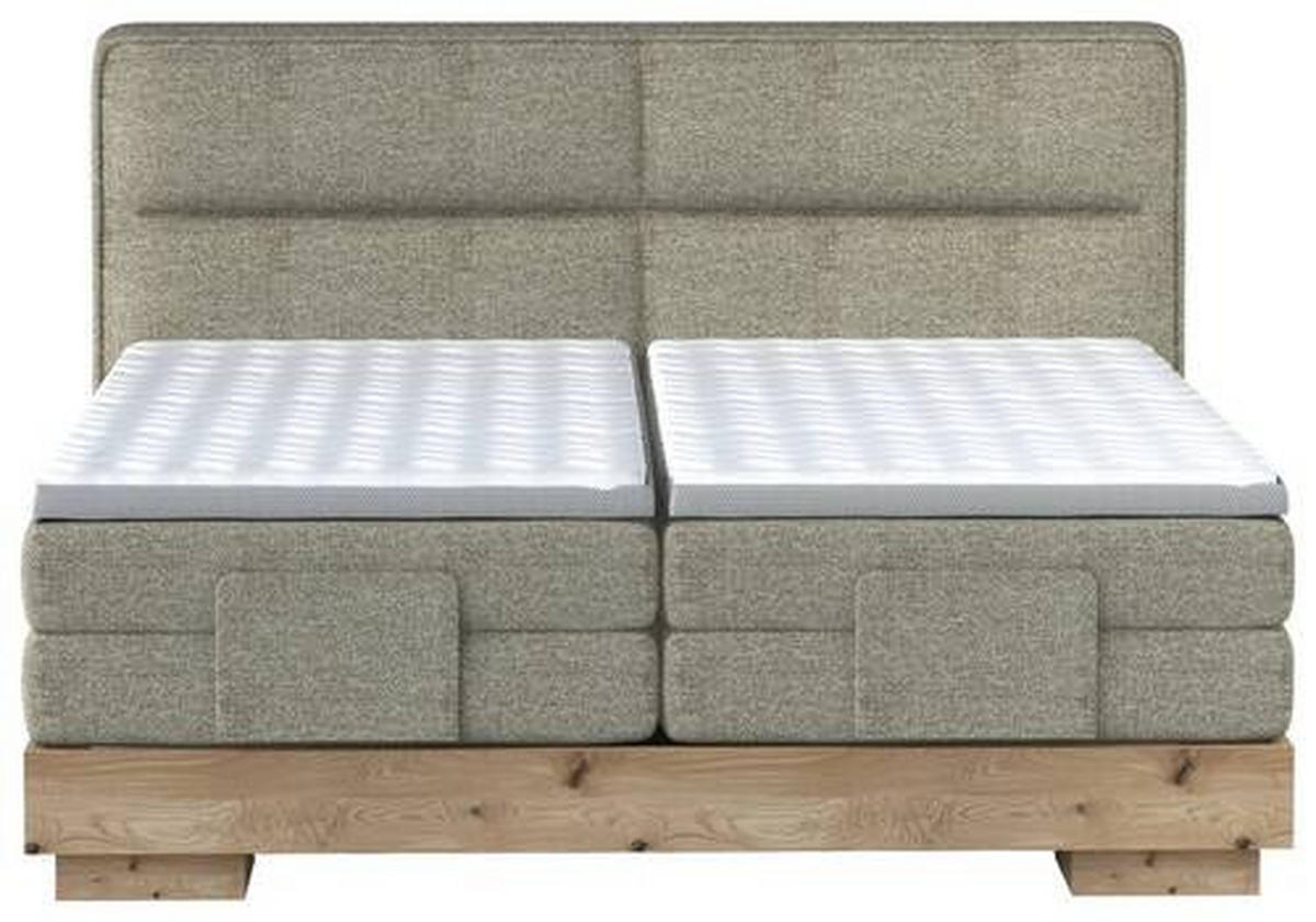 BOXSPRINGBETT 160/200 cm  in Eichefarben, Olivgrün  - Eichefarben/Olivgrün, Natur, Holz/Holzwerkstoff (160/200cm) - Valnatura