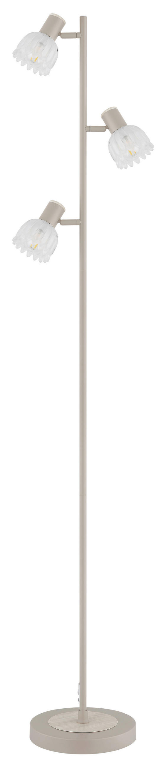 STEHLEUCHTE 28/23/154 cm    - Sandfarben/Schwarz, KONVENTIONELL, Glas/Kunststoff (28/23/154cm) - Globo