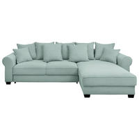 ECKSOFA Salbeigrün Cord  - Salbeigrün/Schwarz, KONVENTIONELL, Kunststoff/Textil (318/197cm) - Hom`in