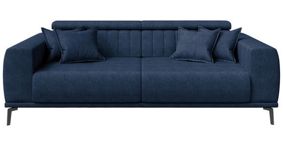 3-SITZER-SOFA  in Webstoff Dunkelblau  - Schwarz/Dunkelblau, KONVENTIONELL, Textil/Metall (240/80/113cm) - Carryhome