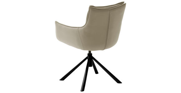 ARMLEHNSTUHL drehbar in Eisen beschichtet - Schwarz/Cappuccino, Design, Textil/Metall (60/90/65cm) - Novel