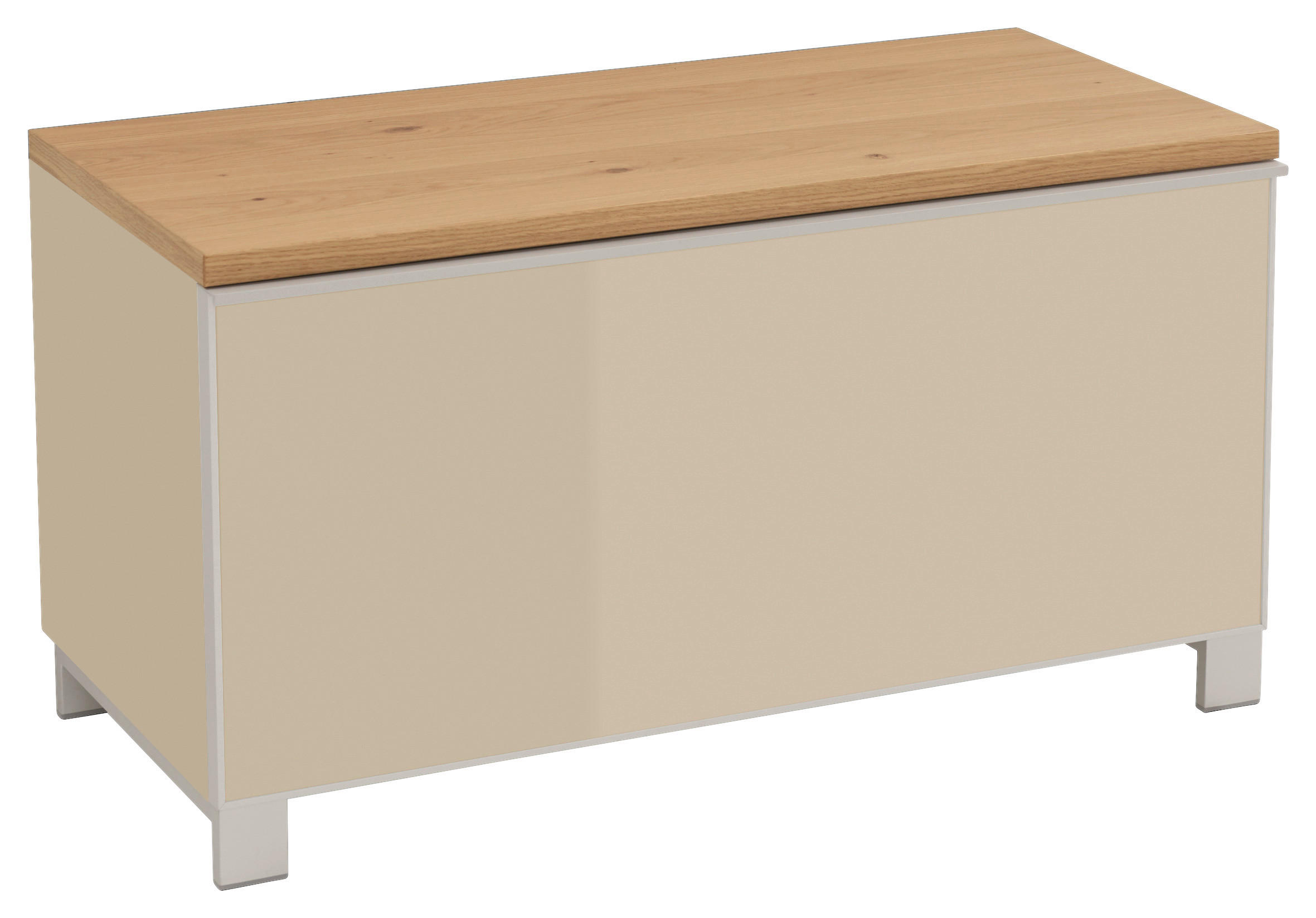 GARDEROBENBANK  in 84/45/40 cm  - Eichefarben/Silberfarben, Design, Glas/Holz (84/45/40cm)