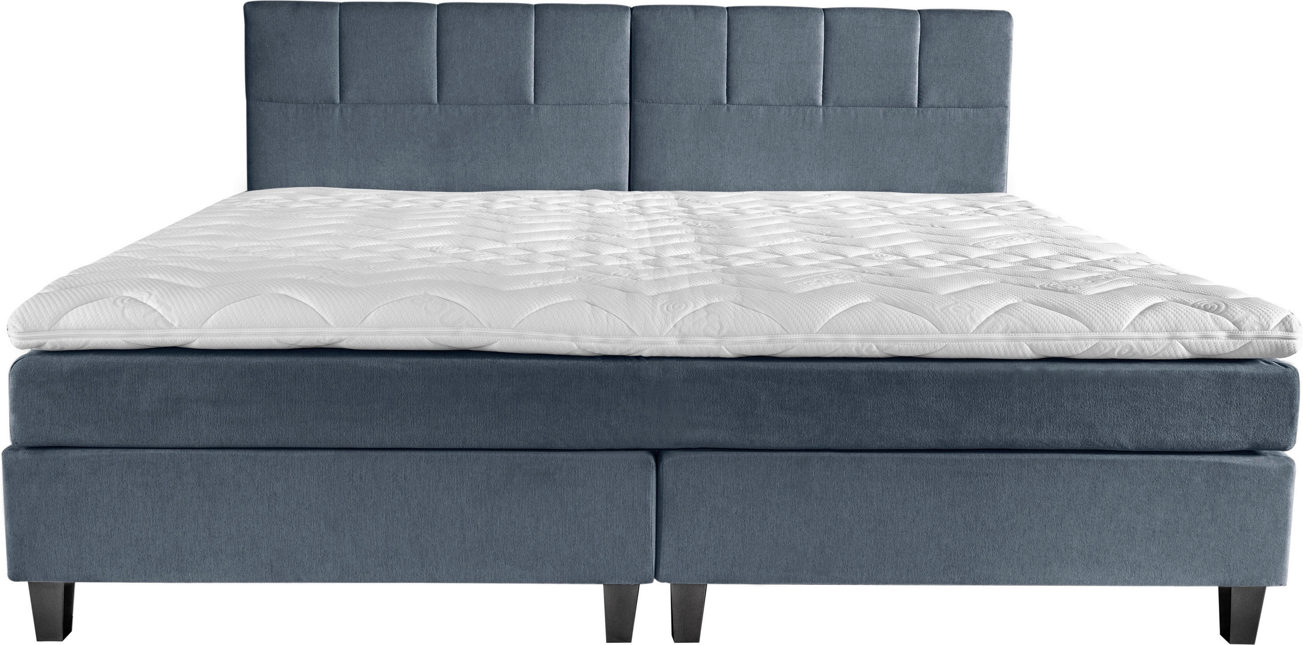 BOXSPRINGBETT 240/200 cm  in Blaugrau  - Wengefarben/Blaugrau, Trend, Holz/Textil (240/200cm) - Esposa