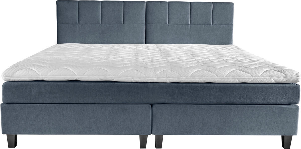BOXSPRINGBETT 240/200 cm  in Blaugrau  - Wengefarben/Blaugrau, Trend, Holz/Textil (240/200cm) - Esposa