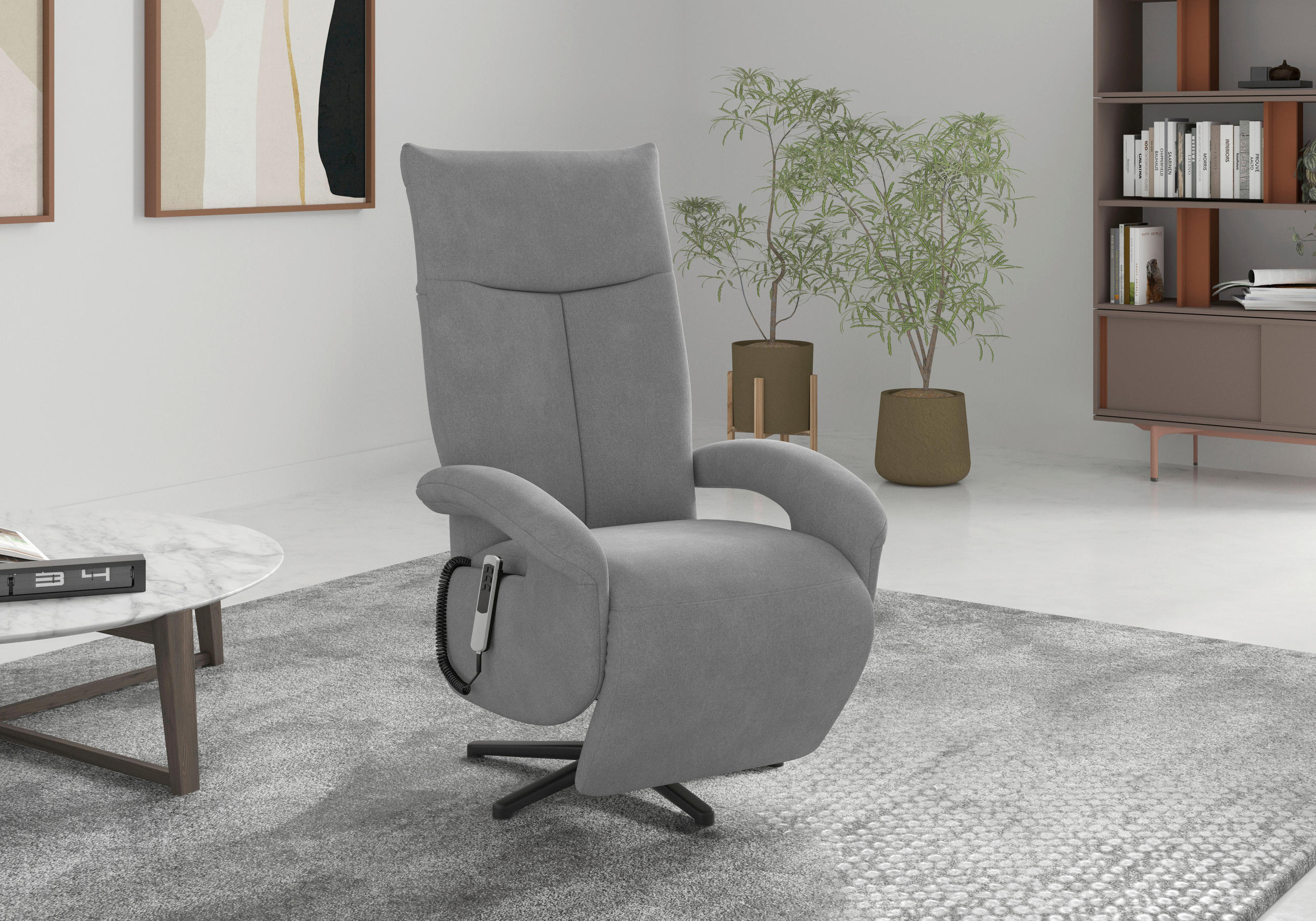 SESSEL in Flachgewebe Grau - Schwarz/Grau, Modern, Textil/Metall (74/112/82cm) - Sit & More