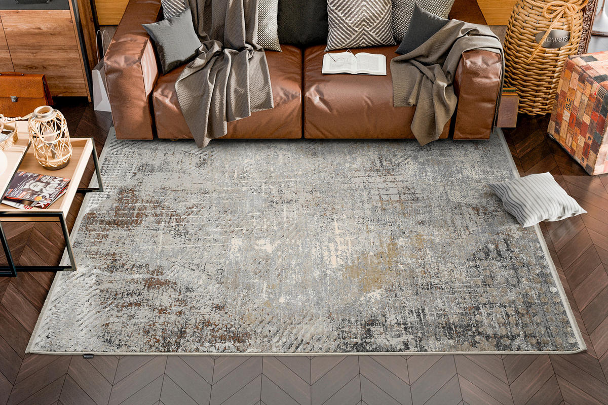 WEBTEPPICH 160/230 cm NEVADA Braun, Grau, Beige  - Beige/Braun, Design, Textil (160/230cm) - Musterring