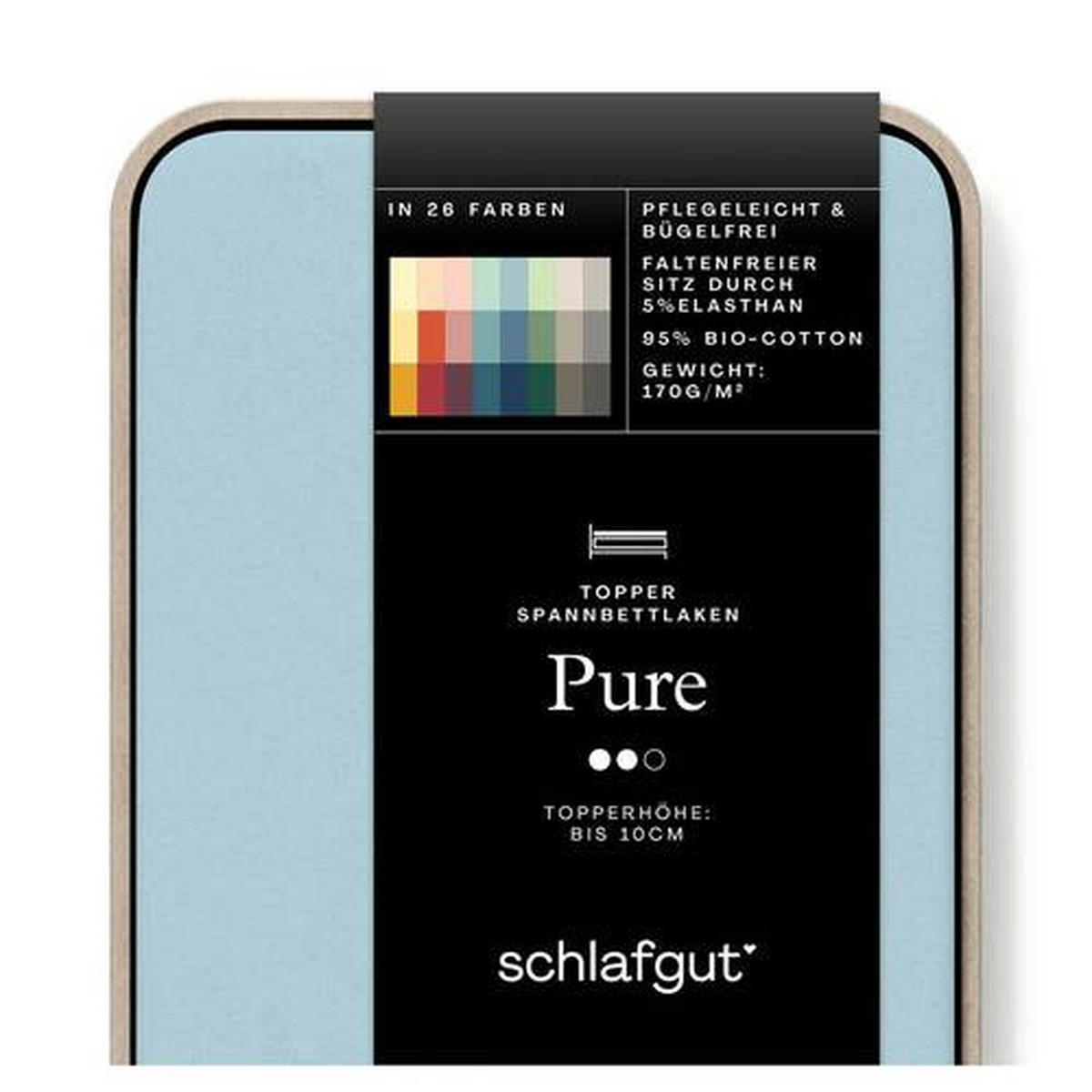 TOPPER-SPANNBETTTUCH PURE Jersey  - Hellblau, Basics, Textil (180-200/200-220cm) - Schlafgut