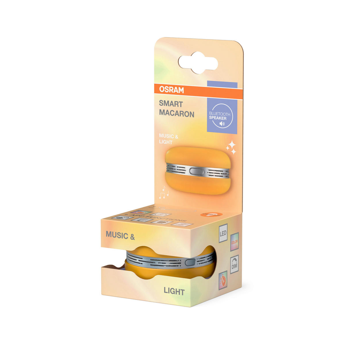 STIMMUNGSLEUCHTER Macaron 6,6/4 cm  - Orange, Design, Kunststoff (6,6/4cm) - Osram