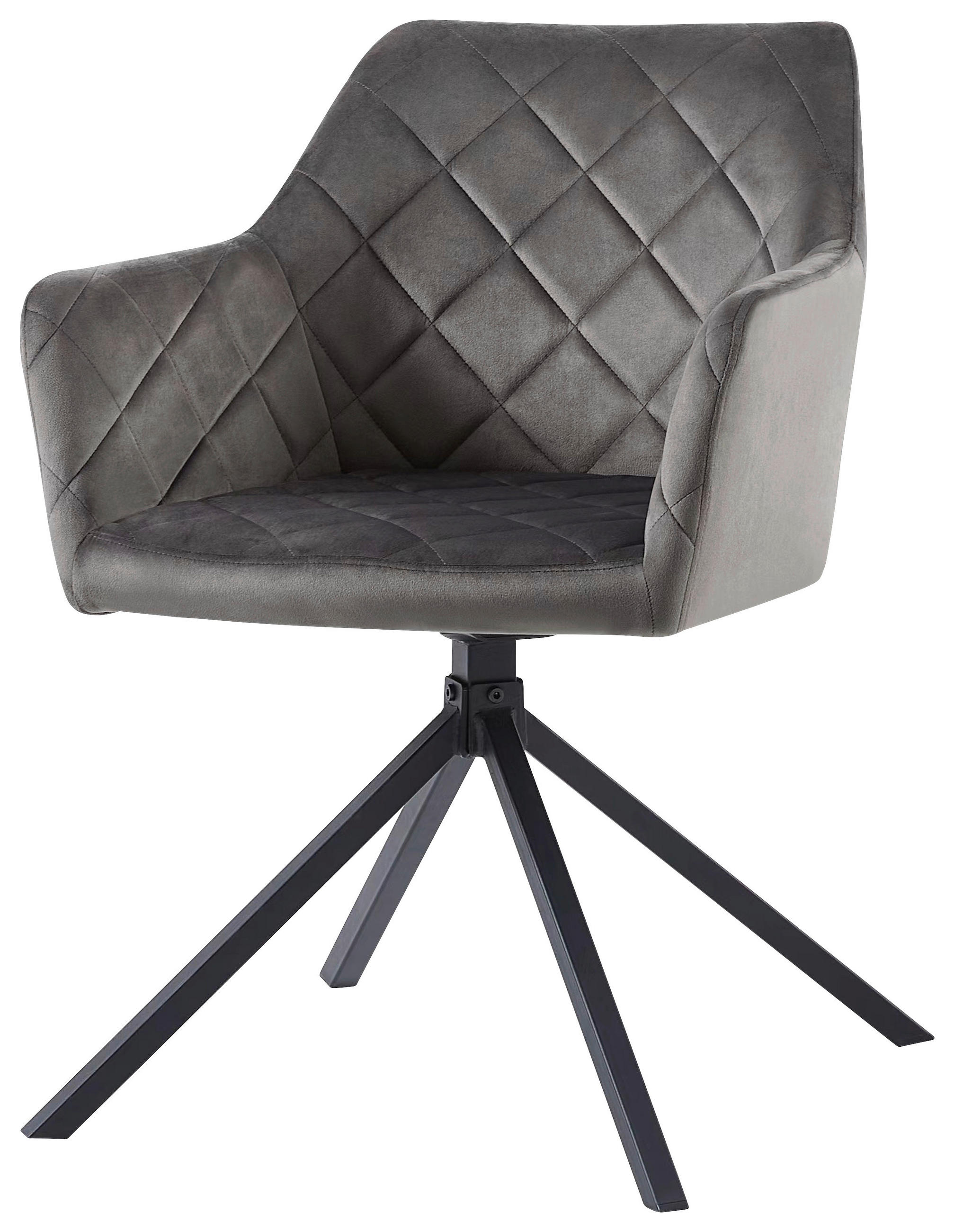 Vierfußstuhl Patti Grau/Schwarz, Gepolstert