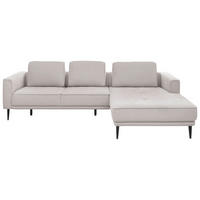 ECKSOFA Hellgrau Flachgewebe  - Hellgrau/Schwarz, KONVENTIONELL, Textil/Metall (279/193cm) - SetOne by Musterring