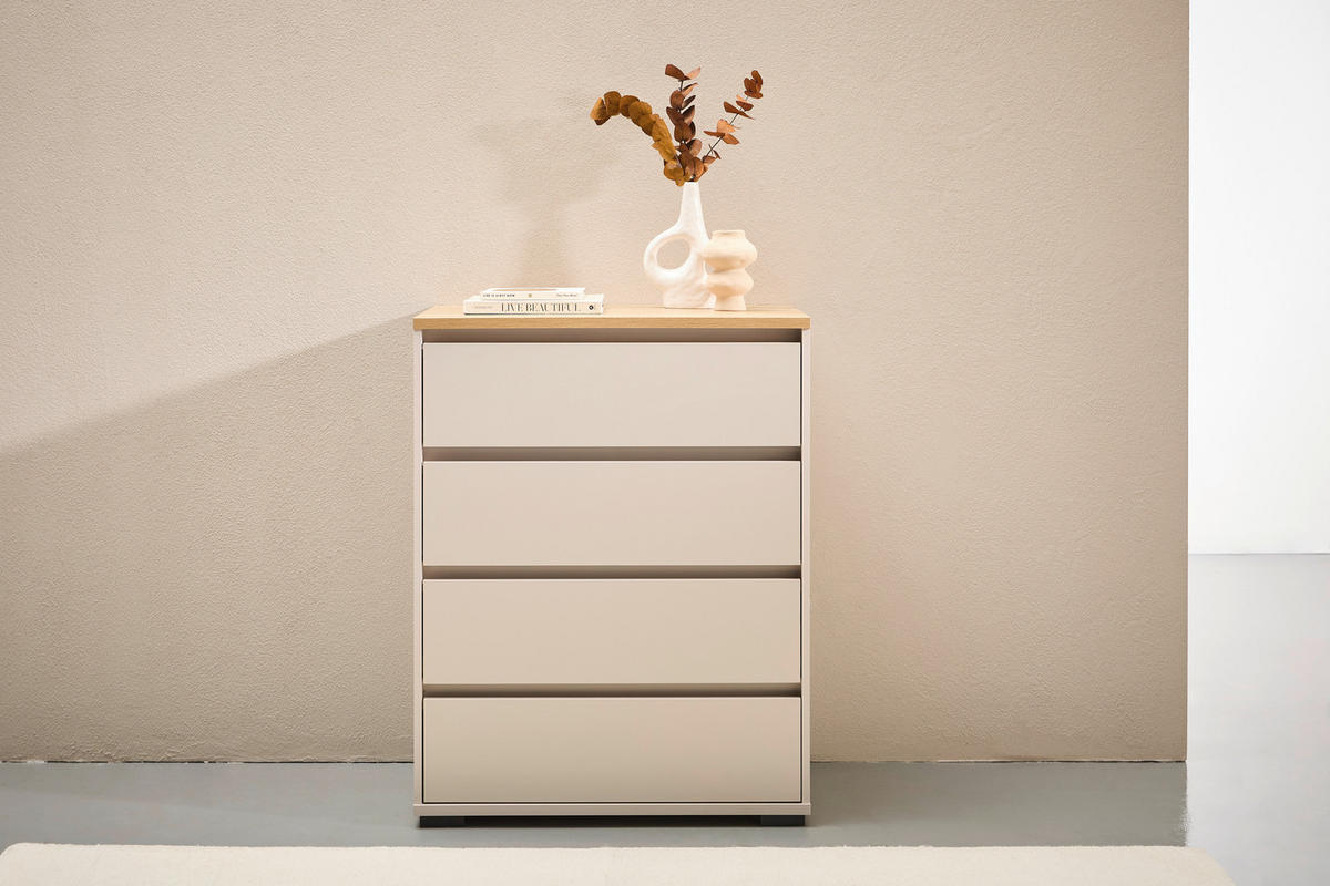 KOMMODE  in 80/103/48 cm  - Kaschmir/Anthrazit, Design, Holzwerkstoff/Kunststoff (80/103/48cm) - Carryhome