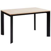 ESSTISCH rechteckig Schwarz, Eichefarben  - Eichefarben/Schwarz, Design, Holzwerkstoff/Metall (120/80/75cm) - home24