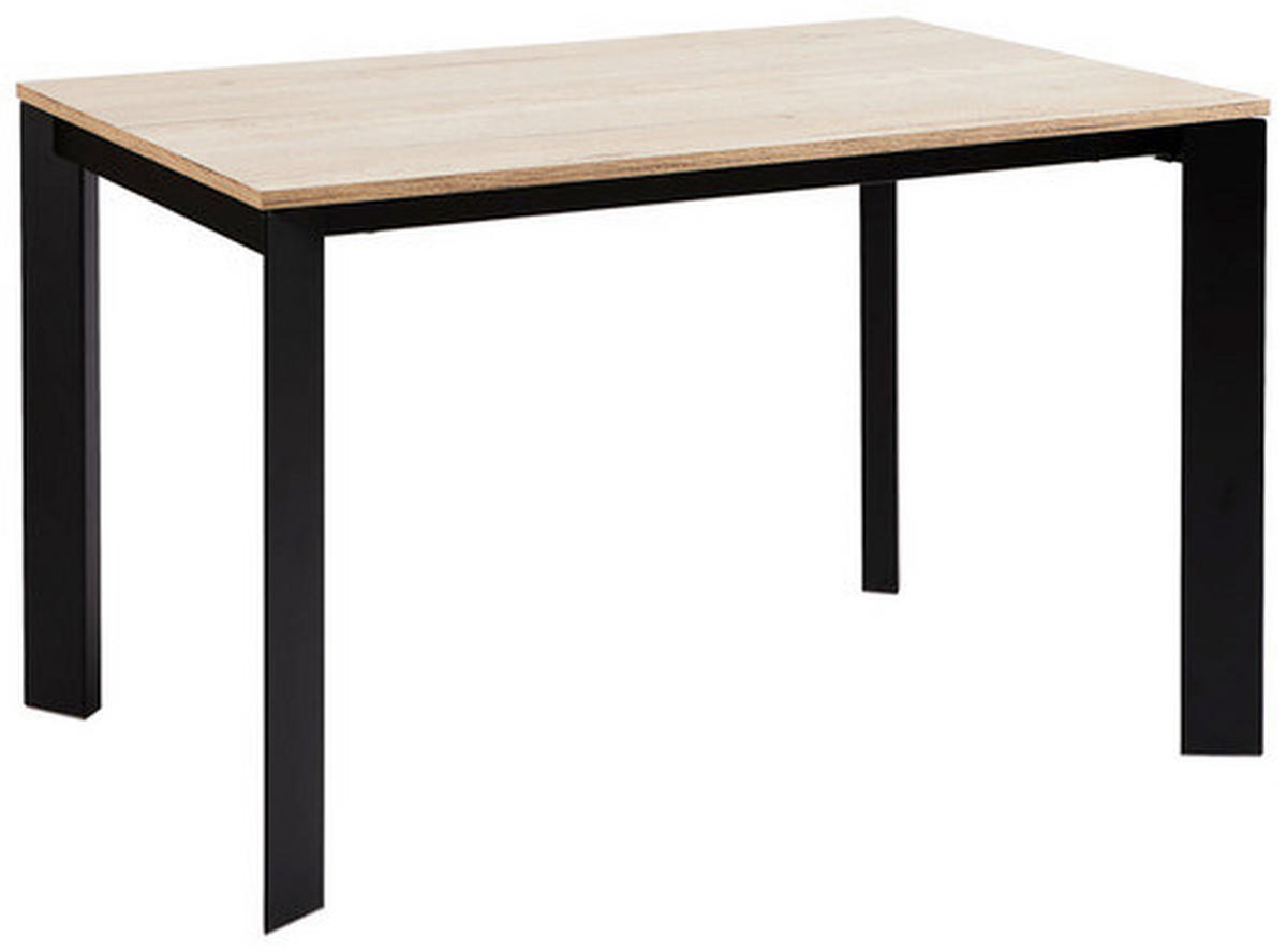 ESSTISCH rechteckig Schwarz, Eichefarben  - Eichefarben/Schwarz, Design, Holzwerkstoff/Metall (120/80/75cm) - home24