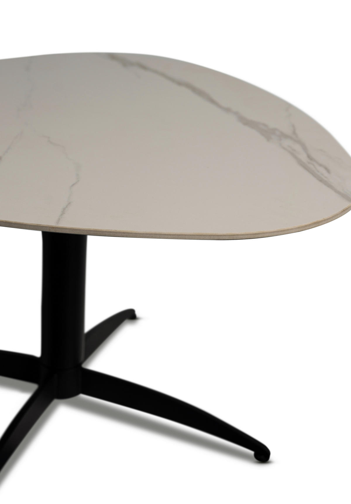 COUCHTISCH 75/75/40 cm Freiform Schwarz, Weiß  - Schwarz/Weiß, Design, Stein/Metall (75/75/40cm) - Xora