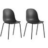 GARTENSTUHL-SET Edelstahl Schwarz  - Schwarz, Basics, Kunststoff/Metall (53,5/83/52,5cm) - Connubia 