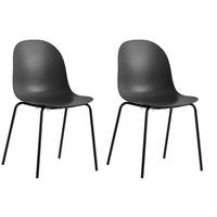 GARTENSTUHL-SET Edelstahl Schwarz  - Schwarz, Basics, Kunststoff/Metall (53,5/83/52,5cm) - Connubia 