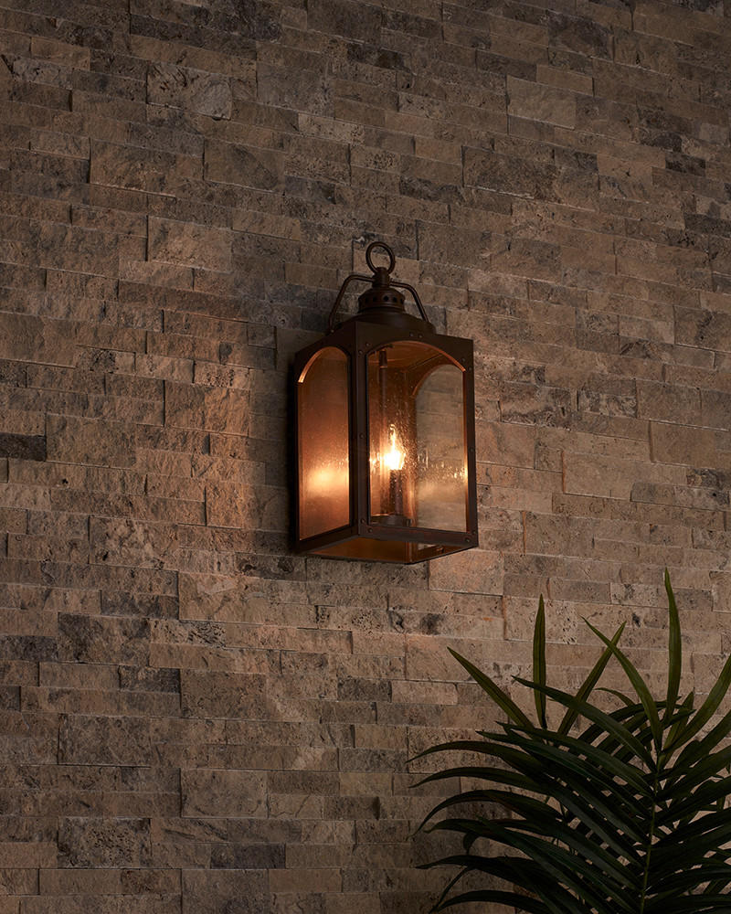 AUSSENWANDLEUCHTE - Kupferfarben, Konventionell, Glas/Kunststoff (22.5/21,9/51cm) - Elstead Lighting