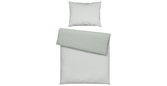 WENDEBETTWÄSCHE Flanell 140/200 cm - Weiß/Grün, KONVENTIONELL, Textil (140/200cm) - Esposa
