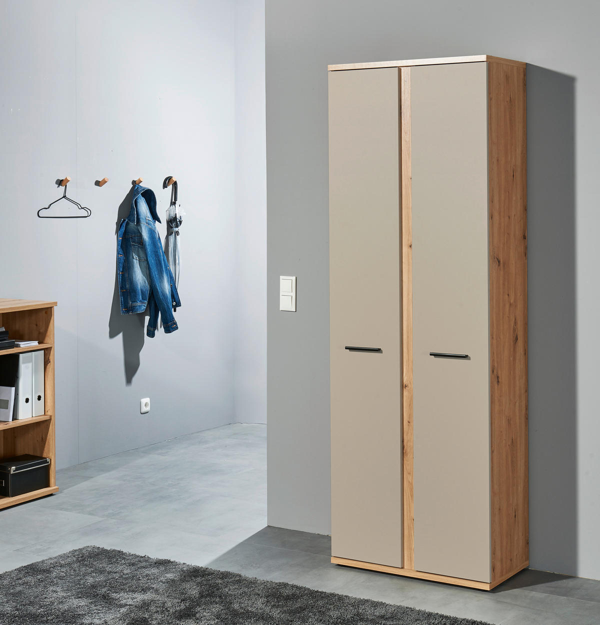 AKTENSCHRANK 68/200/38 cm  - Kaschmir/Eiche Artisan, MODERN, Holzwerkstoff (68/200/38cm) - MID.YOU