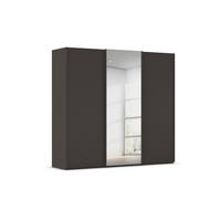 SCHWEBETÜRENSCHRANK 242/223/69 cm,  in Graphitfarben, 3 Tür(en)  - Graphitfarben, Basics, Glas/Holzwerkstoff (242/223/69cm) - Rauch Möbel