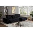 ECKSOFA in Velours Anthrazit  - Anthrazit/Schwarz, Design, Kunststoff/Textil (342/174cm) - Xora