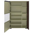 HIGHBOARD Nussbaumfarben, Schilfgrün 87/136/45 cm - Schilfgrün/Anthrazit, Design, Glas/Holz (87/136/45cm) - Moderano