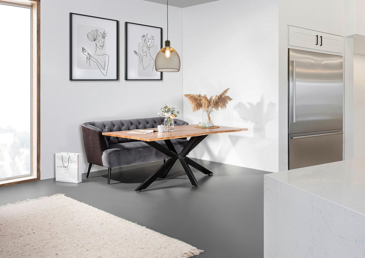 2-SITS SOFFA i textil mörkgrå  - mörkgrå/svart, Klassisk, trä/textil (170/83/70cm) - Livetastic