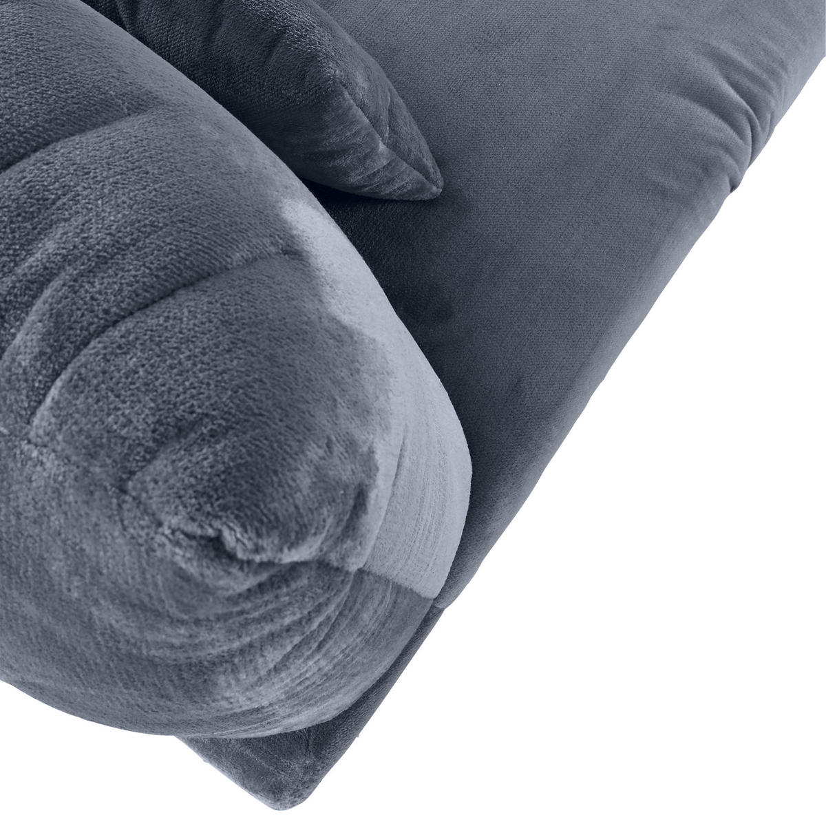 LIGGFÅTÖLJ i plysch blågrå  - blågrå/svart, Klassisk, textil/plast (100/86/166cm) - MID.YOU