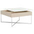 COUCHTISCH quadratisch Sandfarben, Weiß - Sandfarben/Weiß, Design, Glas/Metall (70/38/70cm)
