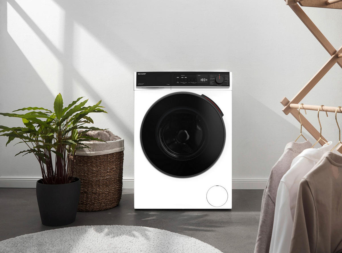 WASCHMASCHINE ES-WNFB714CWDA-DE  - Weiß, Basics, Glas/Kunststoff (59.7/84.5/55,7cm) - Sharp