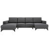WOHNLANDSCHAFT in Flachgewebe Grau  - Schwarz/Grau, Design, Textil/Metall (190/339/156cm) - Livetastic