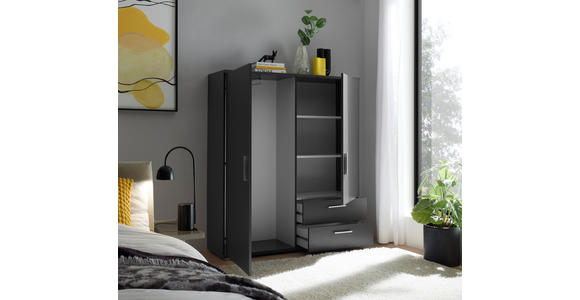 HIGHBOARD , 120/140/38 cm, 2 Schublade(n)  - Alufarben/Graphitfarben, KONVENTIONELL, Holzwerkstoff/Kunststoff (120/140/38cm) - Carryhome