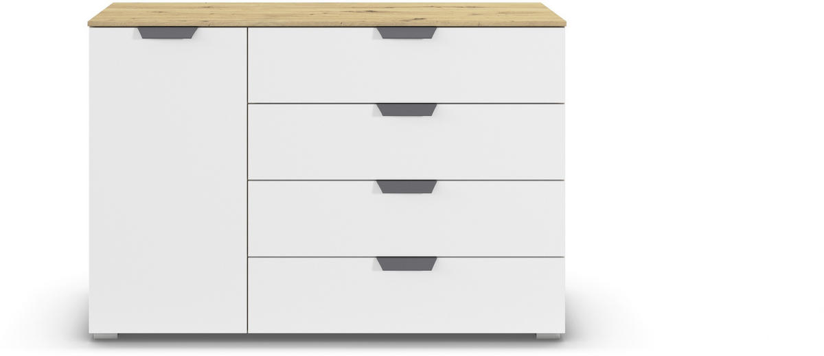 KOMMODE  in 120/81/42 cm  - Dunkelgrau/Weiß, Design, Holzwerkstoff/Metall (120/81/42cm) - Carryhome