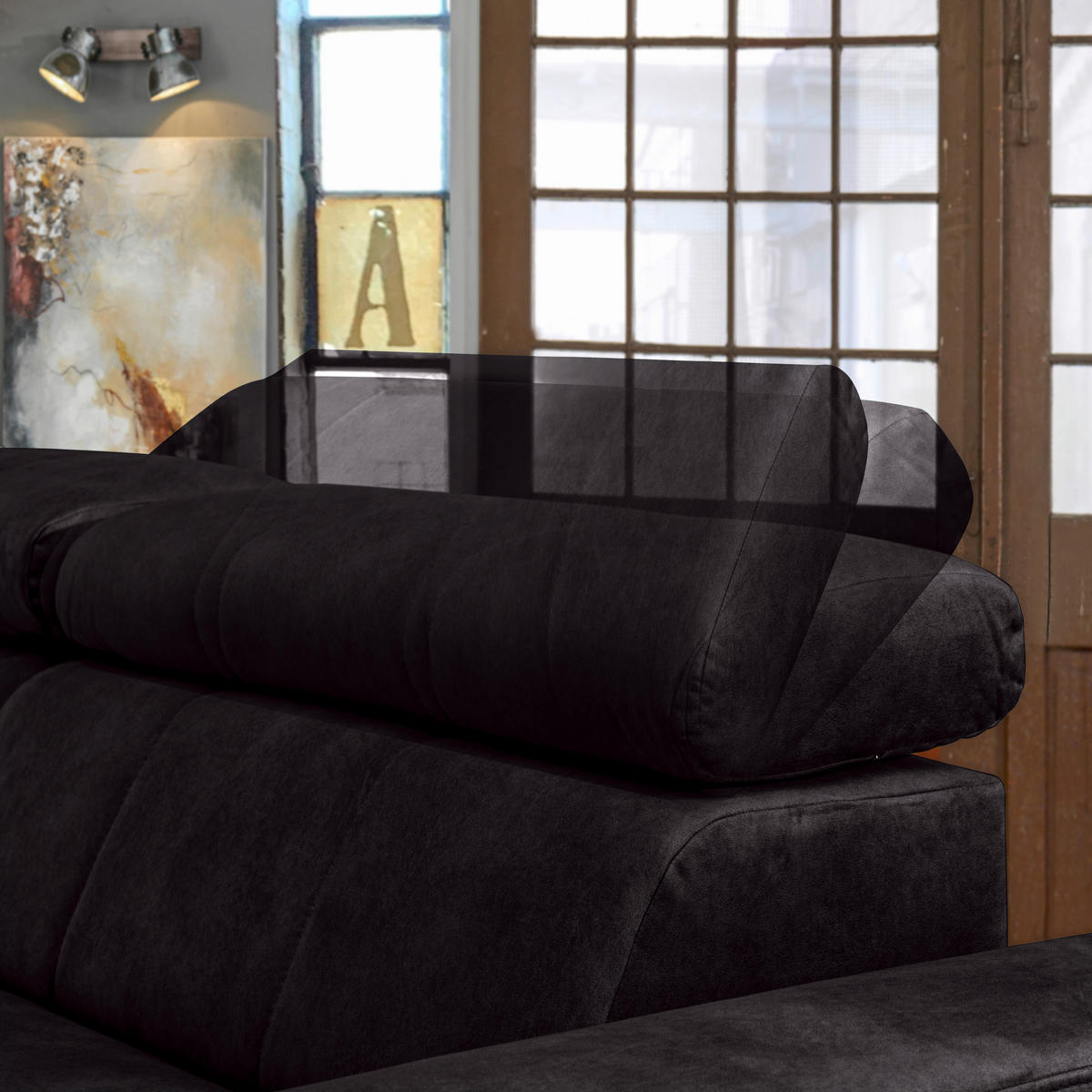 SAROKKANAPÉ textil padlizsán  - fekete/padlizsán, Design, textil/fém (181/267cm) - Carryhome