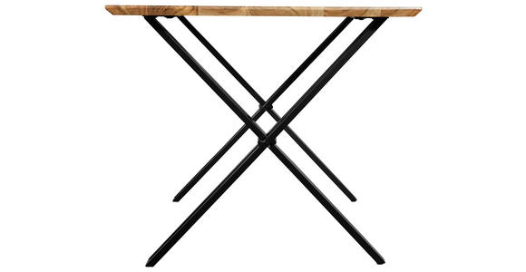 ESSTISCH in Holz, Metall 160/85/76 cm   - Schwarz/Akaziefarben, LIFESTYLE, Holz/Metall (160/85/76cm) - Linea Natura